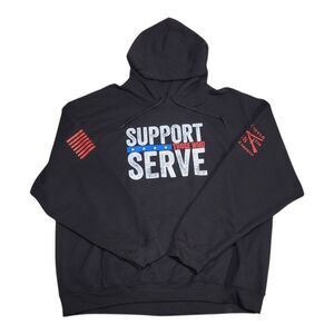 Grunt Style Support Those Who Serve Hoodie Black Size 2XL